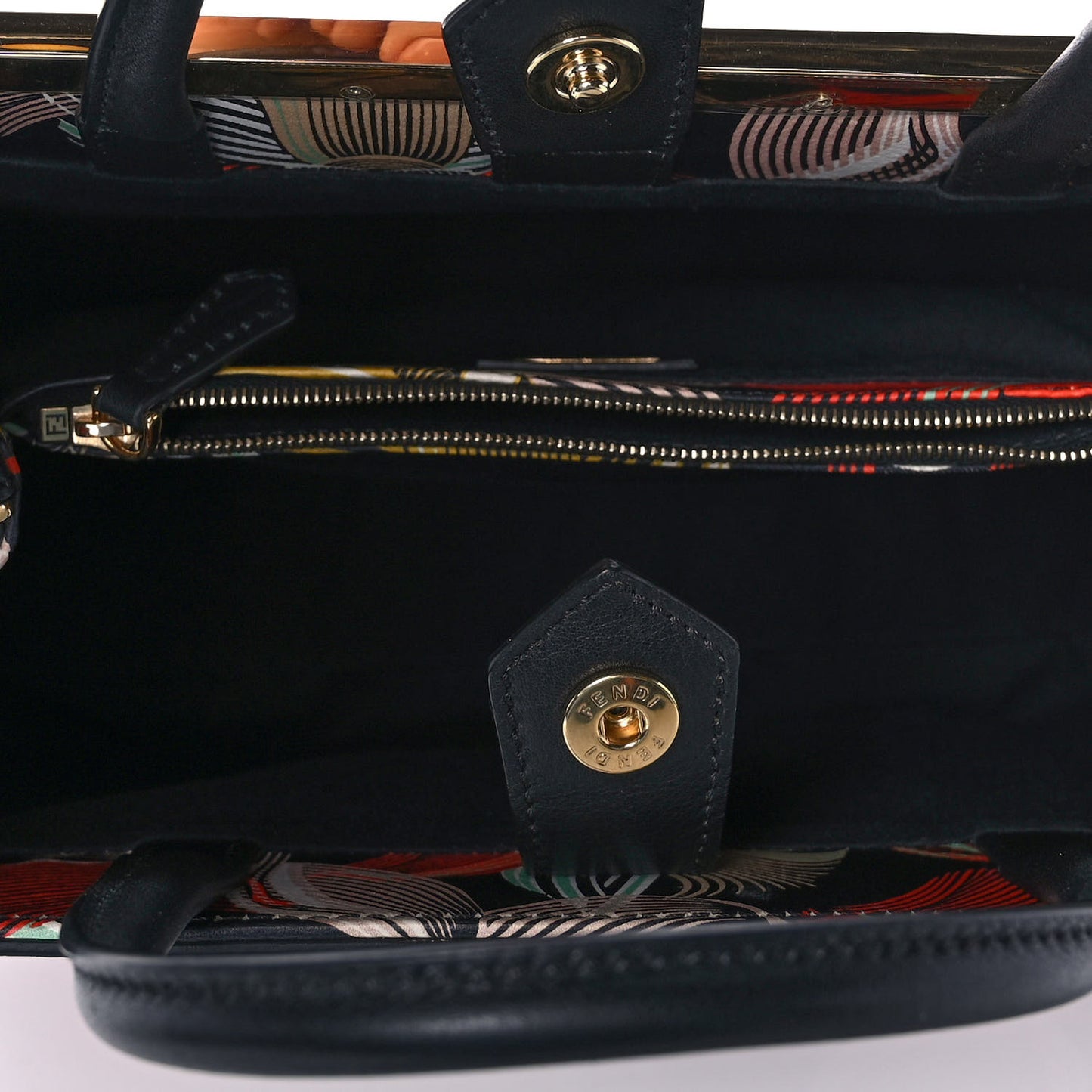 Calfskin Orchid Petite 2Jours Tote Black Multicolor