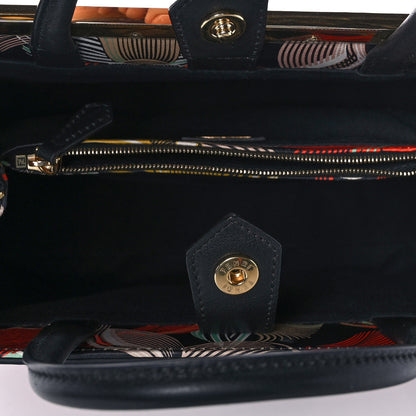 Fendi Calfskin Orchid Petite 2Jours Tote Black Multicolor 5 of 11