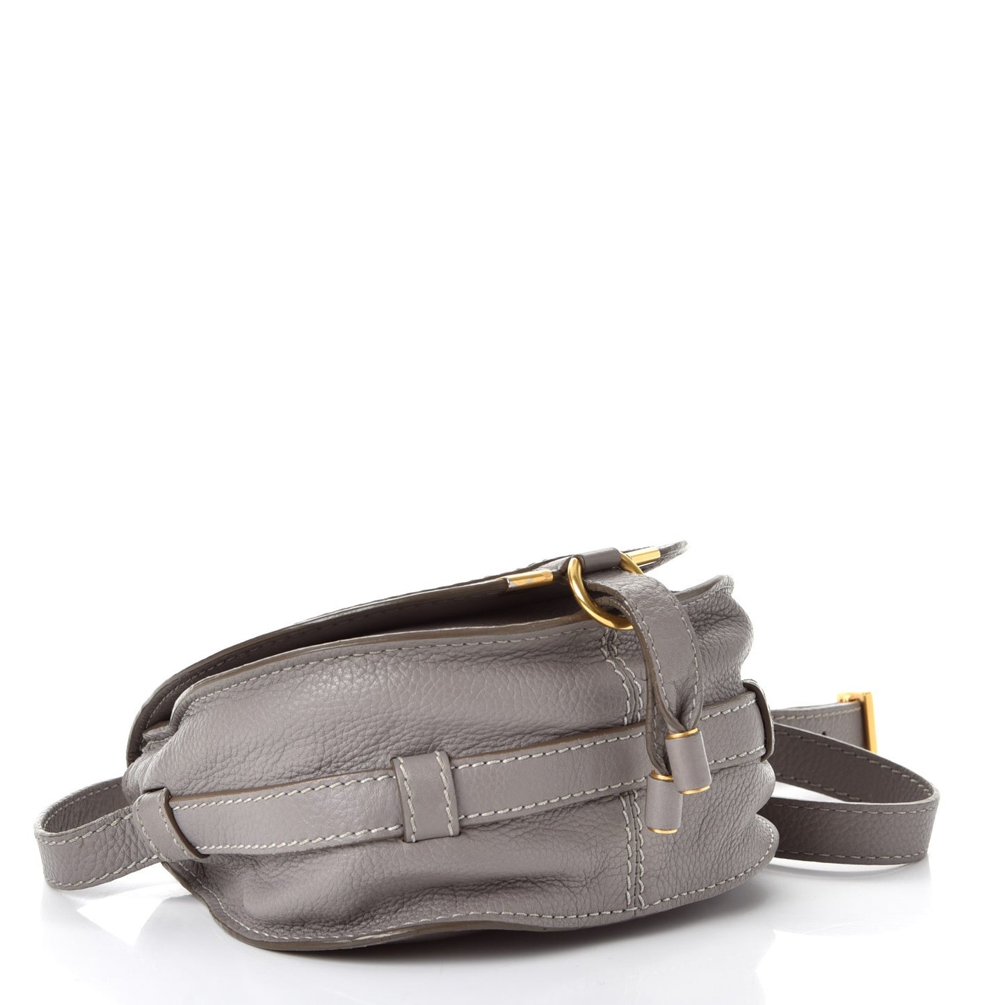 Calfskin Mini Marcie Round Crossbody Bag Cashmere Grey
