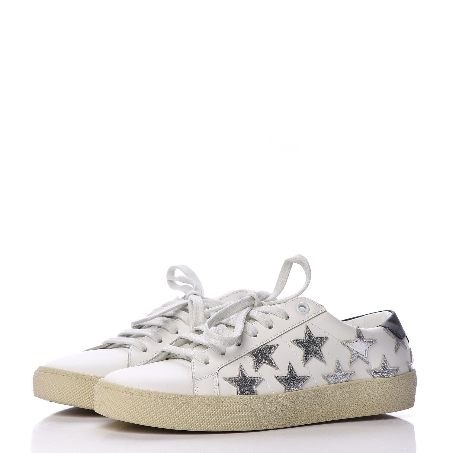 Saint Laurent Nappa Womens Star Court Sneakers 36 Off White 3 of 11
