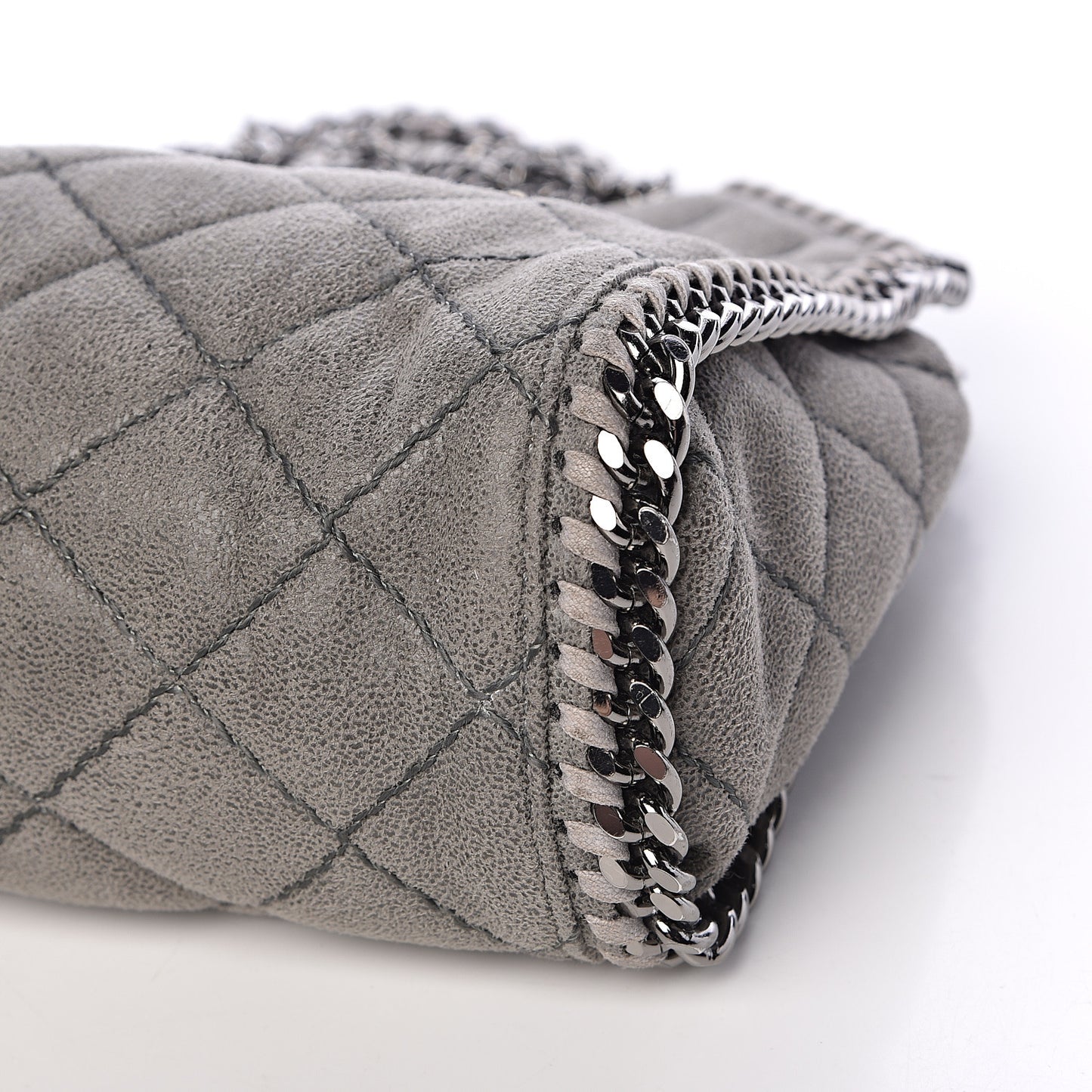 Shaggy Deer Quilted Mini Falabella Tote Grey