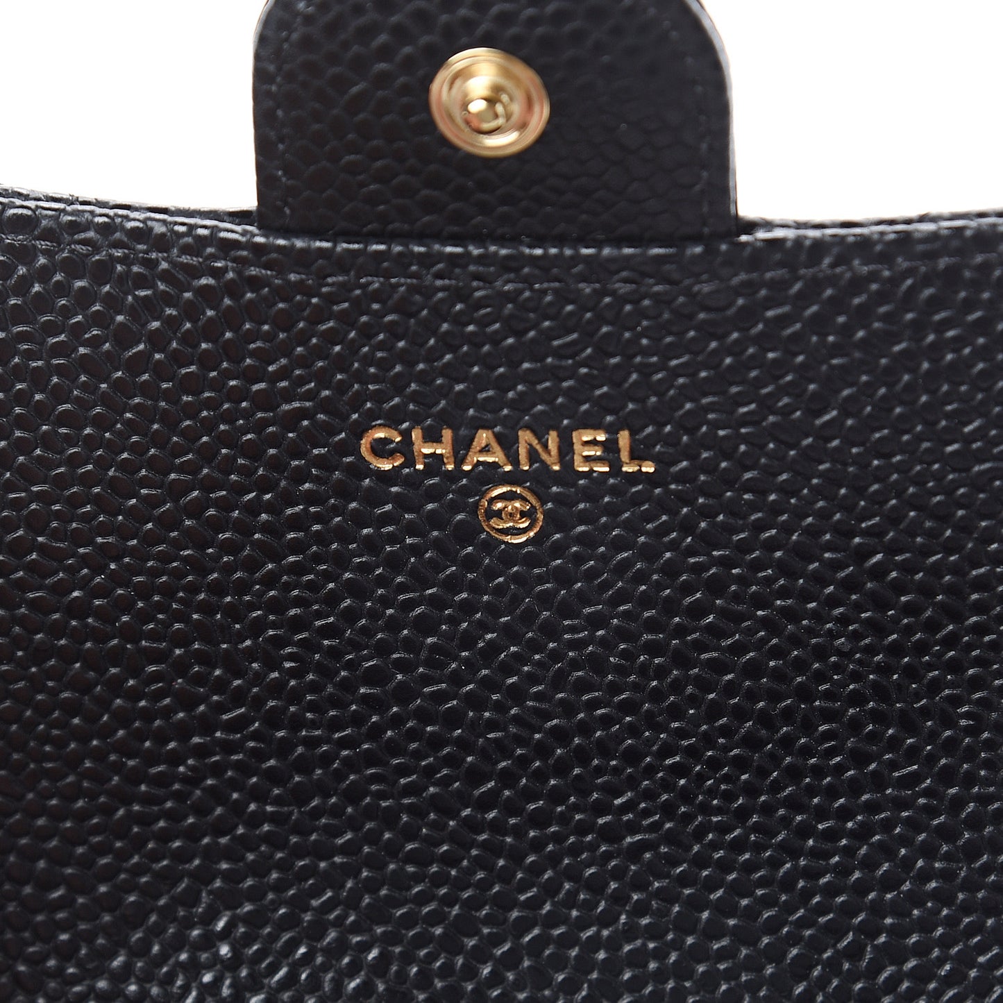 Caviar Quilted Large Gusset Flap Wallet Black