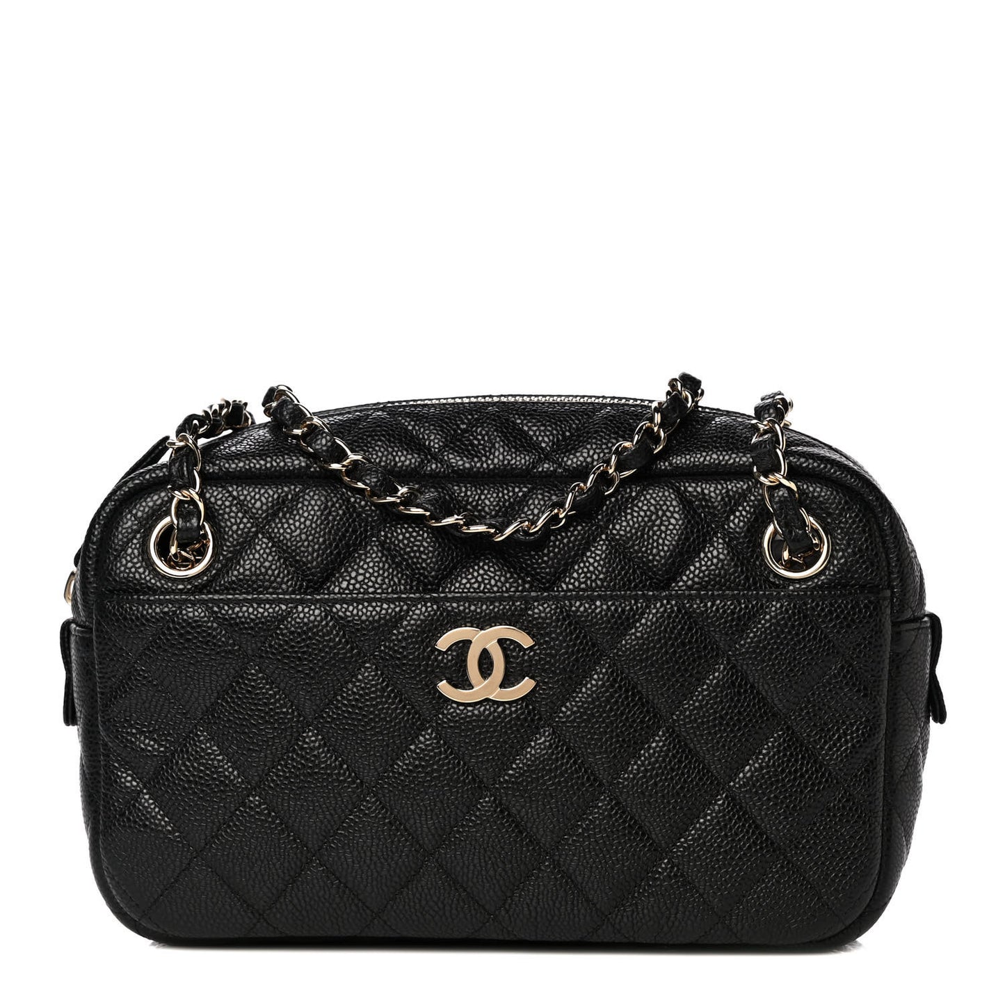 Caviar Quilted Camera Case Black
