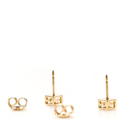 Gucci 18K Yellow Gold Logo Cube Stud Earrings 3 of 5