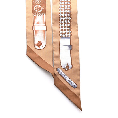 Hermes Silk Le Tresor De Medor Twilly Beige Gris Cacao 2 of 4