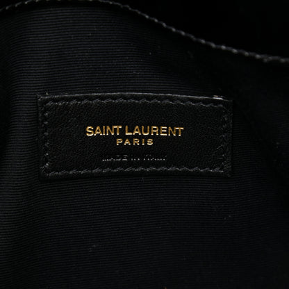 Saint Laurent Smooth Shiny Calfskin Monogram Uptown Pouch Black 6 of 8