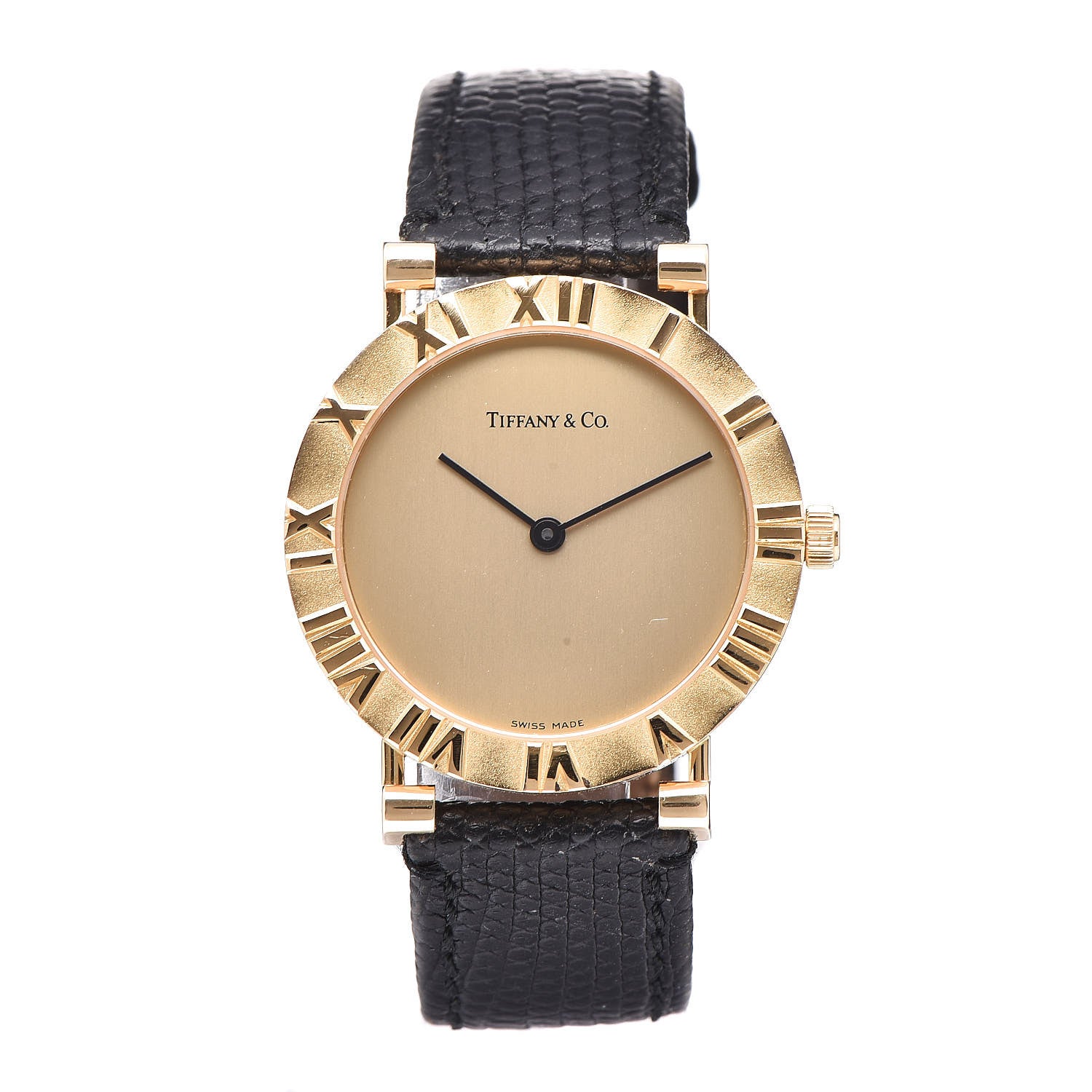 Tiffany 18K Yellow Gold Lizard 31mm Atlas Quartz Watch Gold 1 of 9