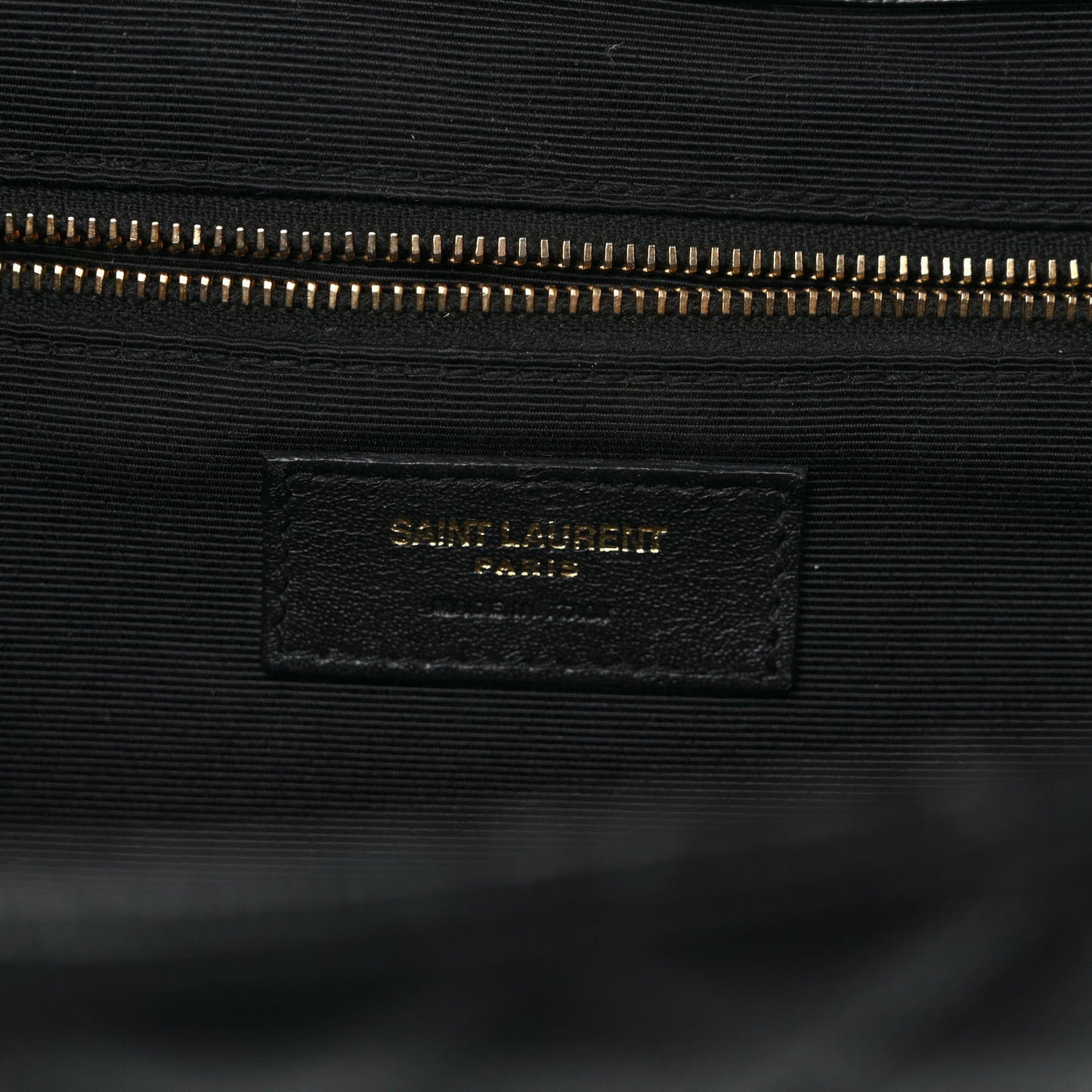 Grain De Poudre Textured Mixed Matelasse Large Triquilt Monogram Satchel Black