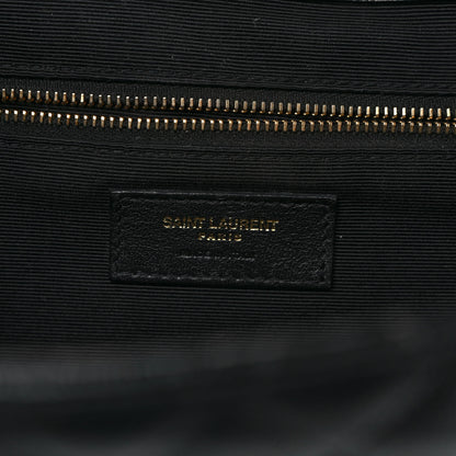 Saint Laurent Grain De Poudre Textured Mixed Matelasse Large Triquilt Monogram Satchel Black 6 of 10