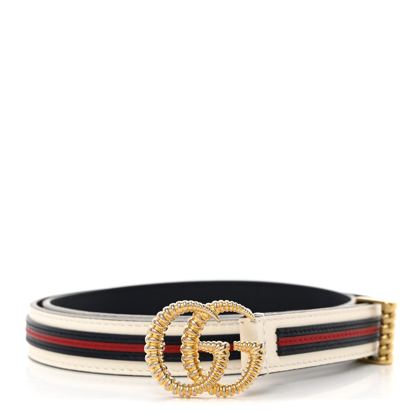 Calfskin 20mm Torchon Double G Sylvie Belt 85 34 Off White Blue Red