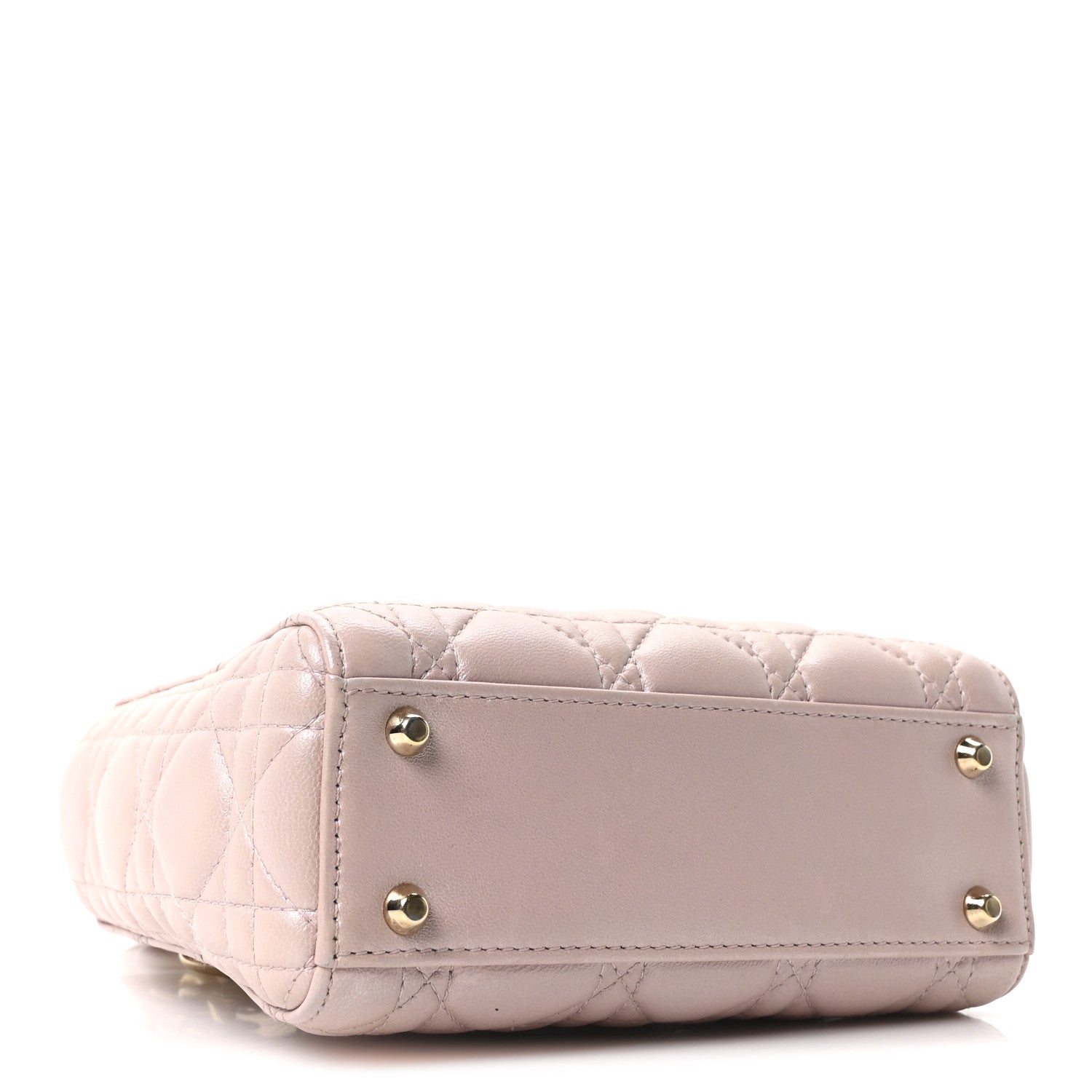 Christian Dior Metallic Lambskin Cannage Mini Lady Dior Lotus 3 of 9