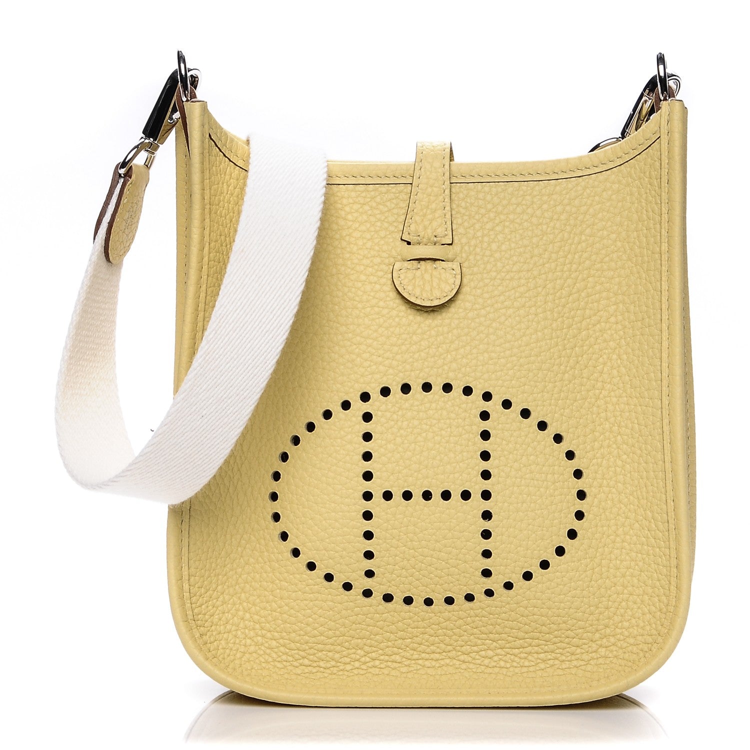 Hermes Taurillon Clemence Amazone Evelyne TPM Jaune Poussin Craie 1 of 7