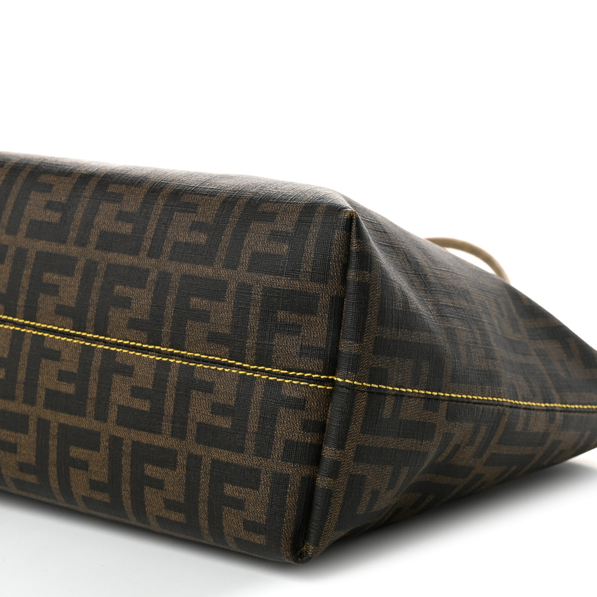 Fendi Zucca Spalmati Small Roll Tote Tobacco Yellow 9 of 10