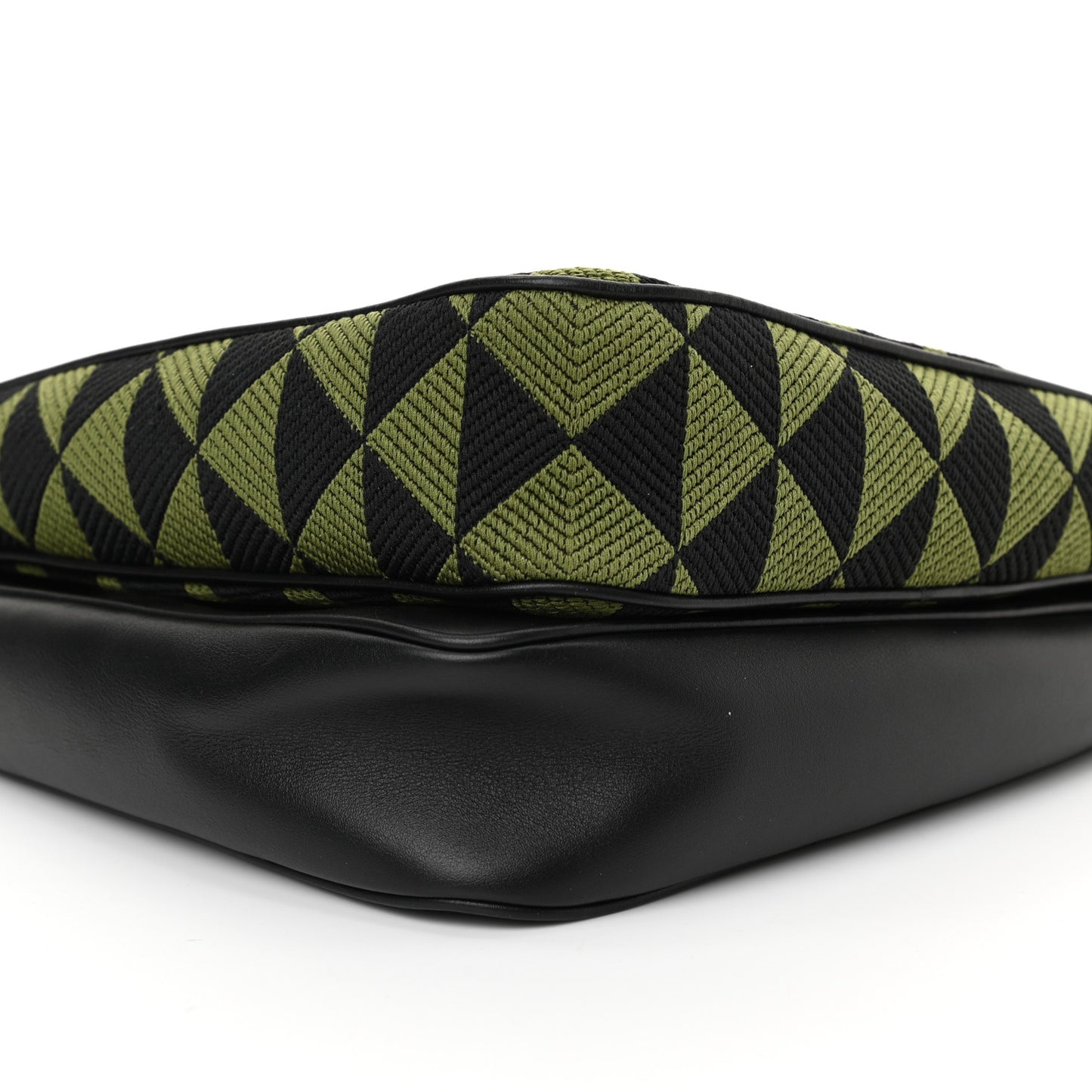 Jacquard Calfskin Triangolo Symbole Embroidered Mini Triangle Double Bag Black Edera