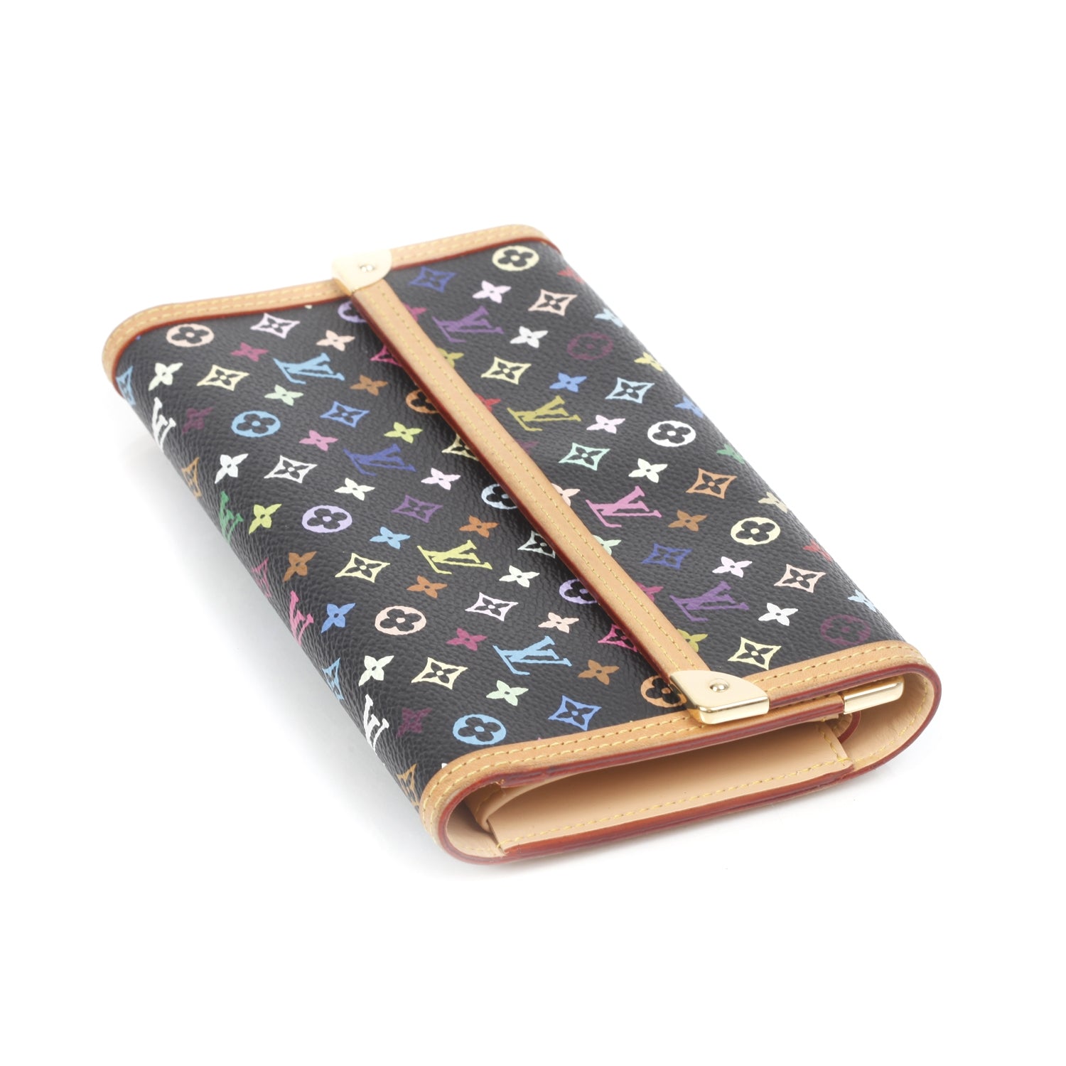 Louis Vuitton Monogram Multicolor Porte Tresor International Wallet Black 5 of 11