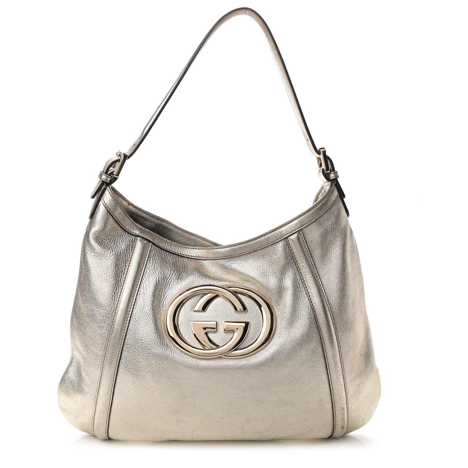 Gucci Calfskin Medium Britt Hobo Platinum 1 of 11