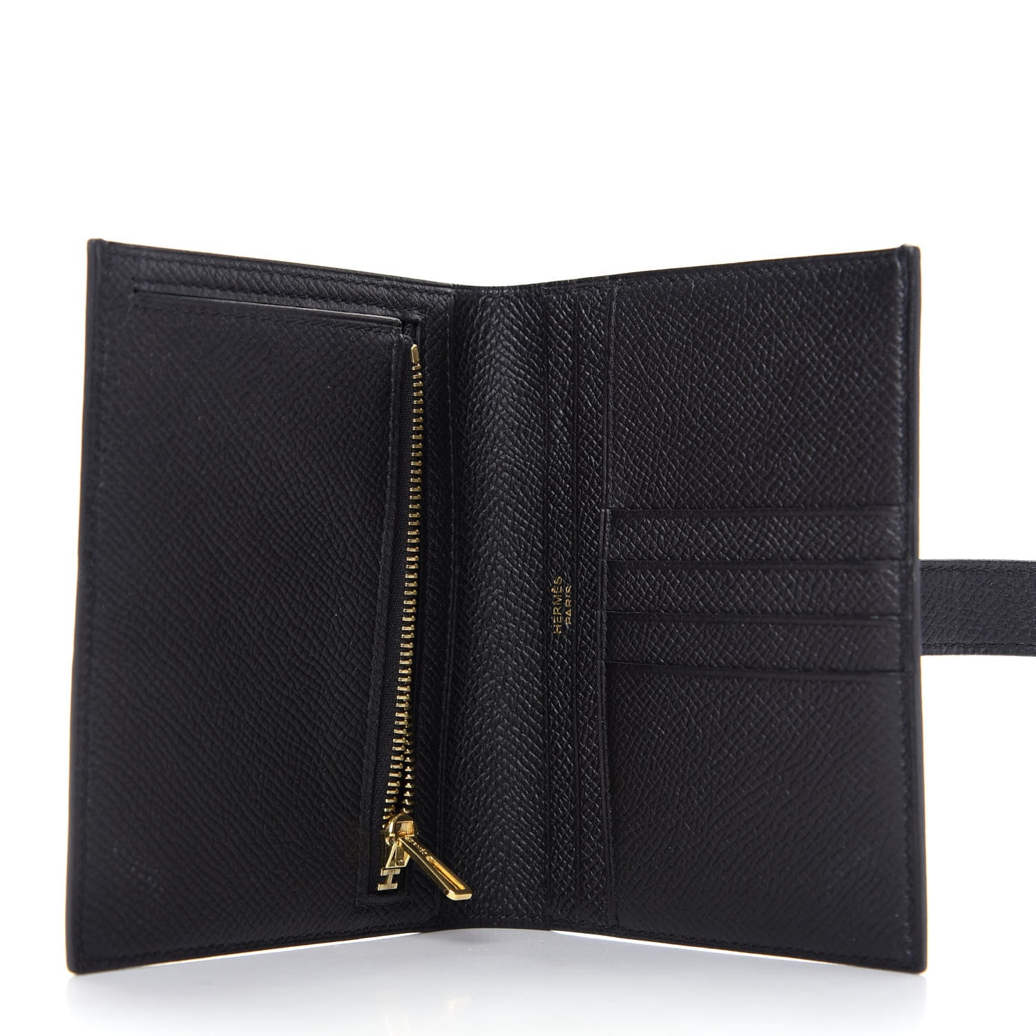 Hermes Epsom Bearn Compact Wallet Black 5 of 7