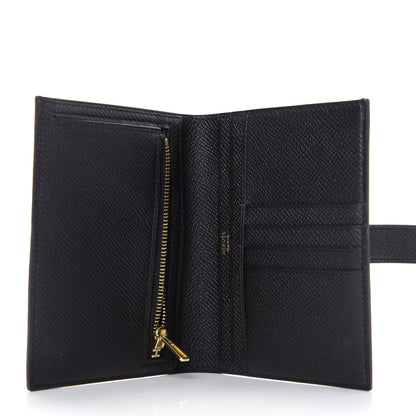 Hermes Epsom Bearn Compact Wallet Black 5 of 7