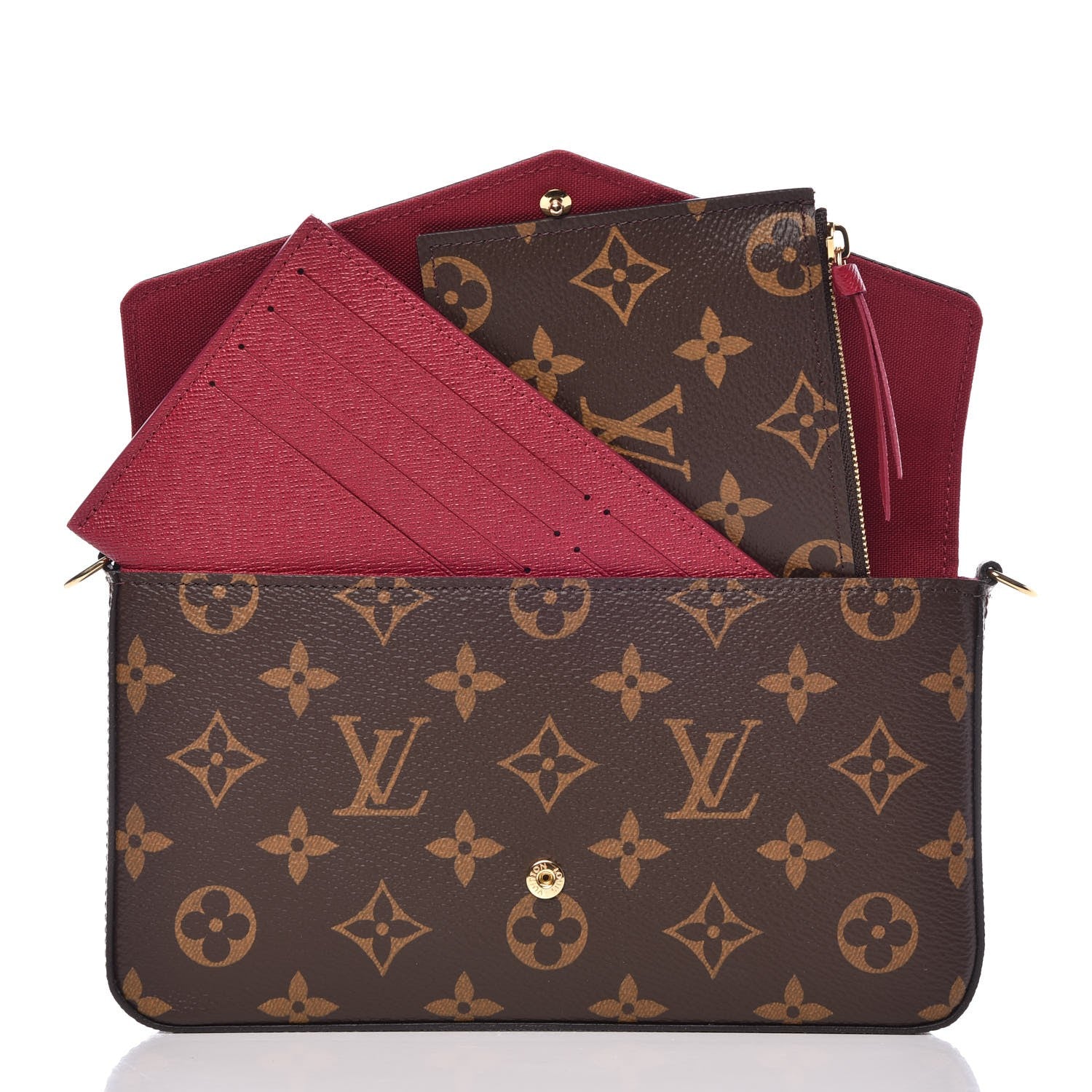 Louis Vuitton Monogram Pochette Felicie Chain Wallet Fuchsia 9 of 9