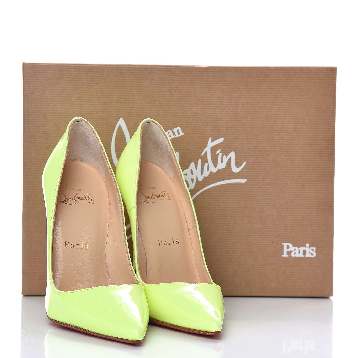 Christian Louboutin Patent So Kate 120 Pumps 35 Neon Yellow 9 of 9