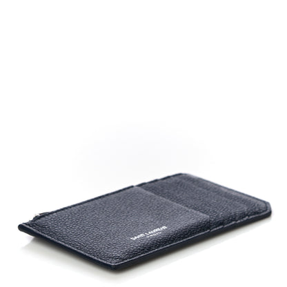 Saint Laurent Grained Calfskin 5 Fragments Zip Pouch Card Holder Deep Marine 4 of 9