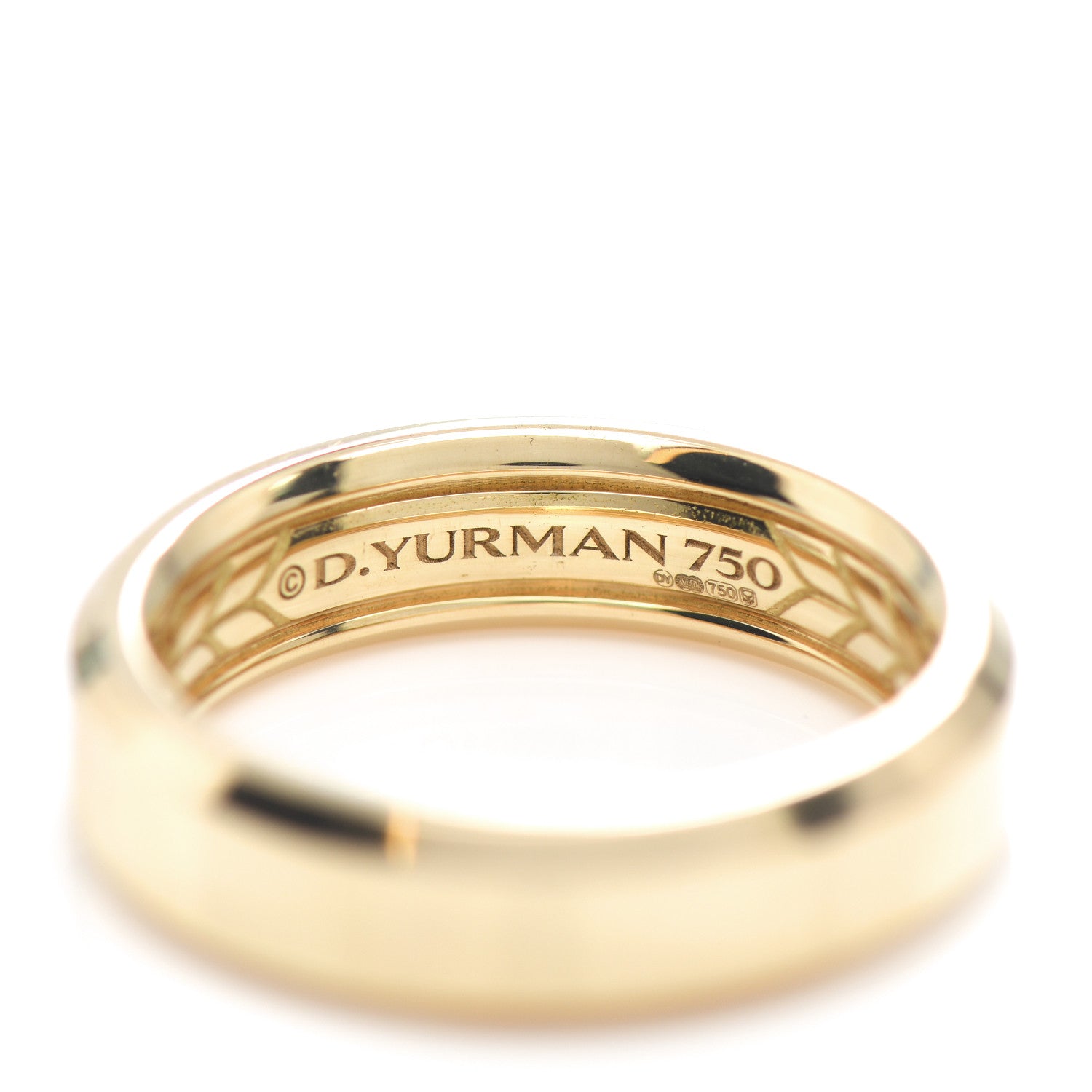 David Yurman 18K Yellow Gold 6mm Beveled Band Ring 60 9 4 of 4
