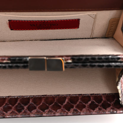 Valentino Garavani Snakeskin Crystal Clutch Brown Multicolor 5 of 10
