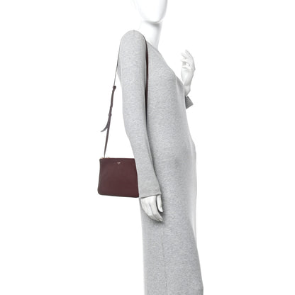 Celine Lambskin Small Trio Crossbody Bag Burgundy 2 of 12