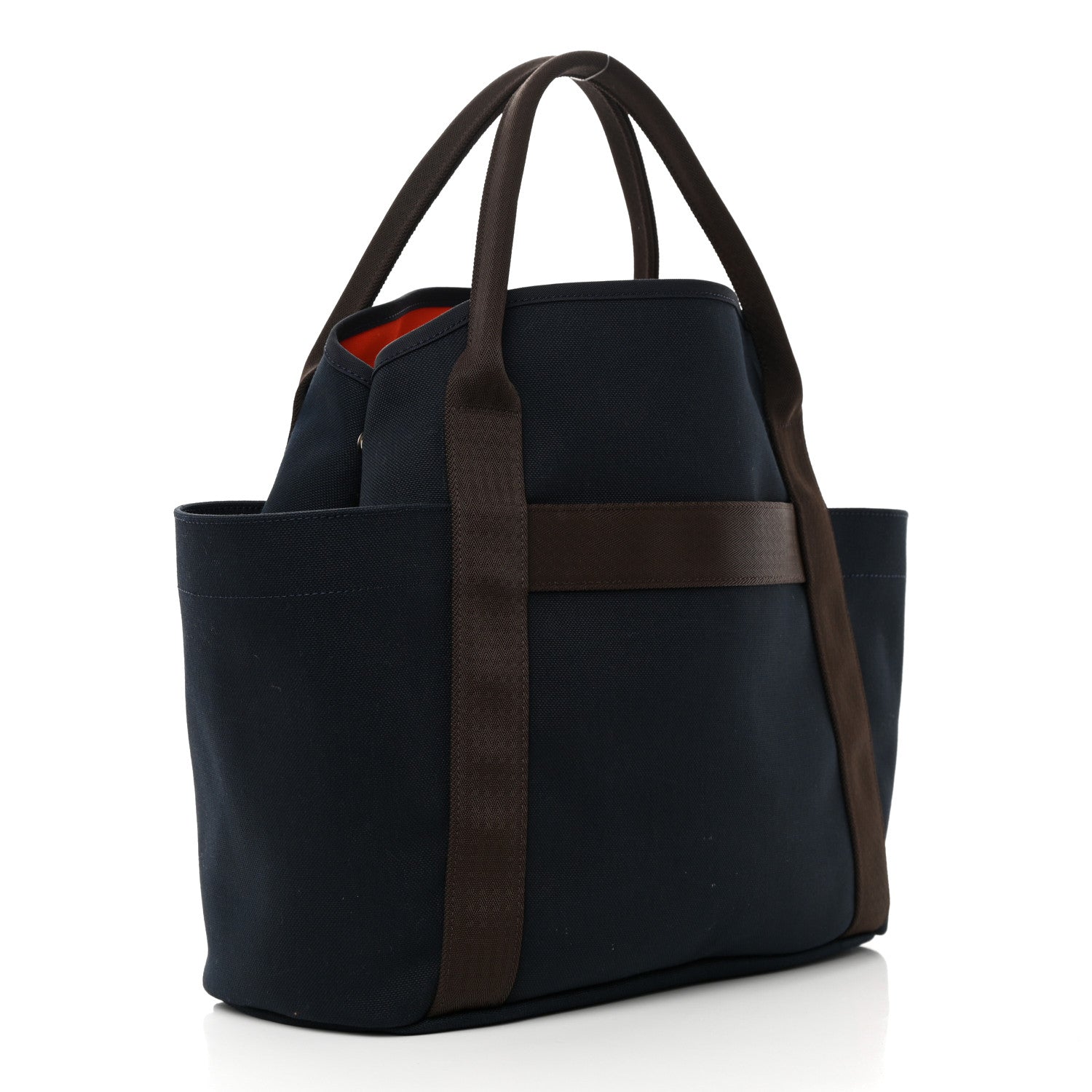 Hermes Toile Sac De Pansage Groom Bleu Navy Feu 3 of 12