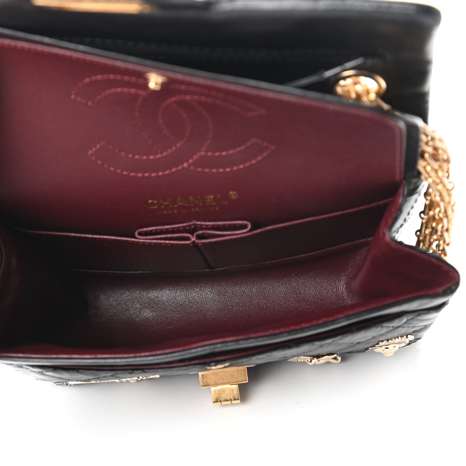 Chanel Aged Calfskin Lucky Charms 2.55 Reissue 224 Flap Black 5 of 11