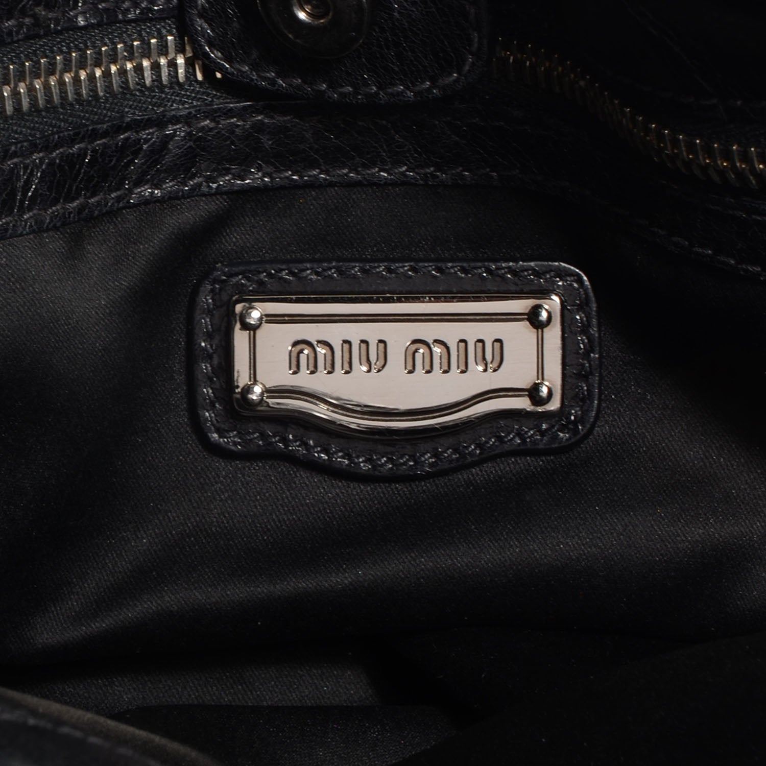 Miu Miu Leather Vitello Lux Gathered Tote Black 6 of 9