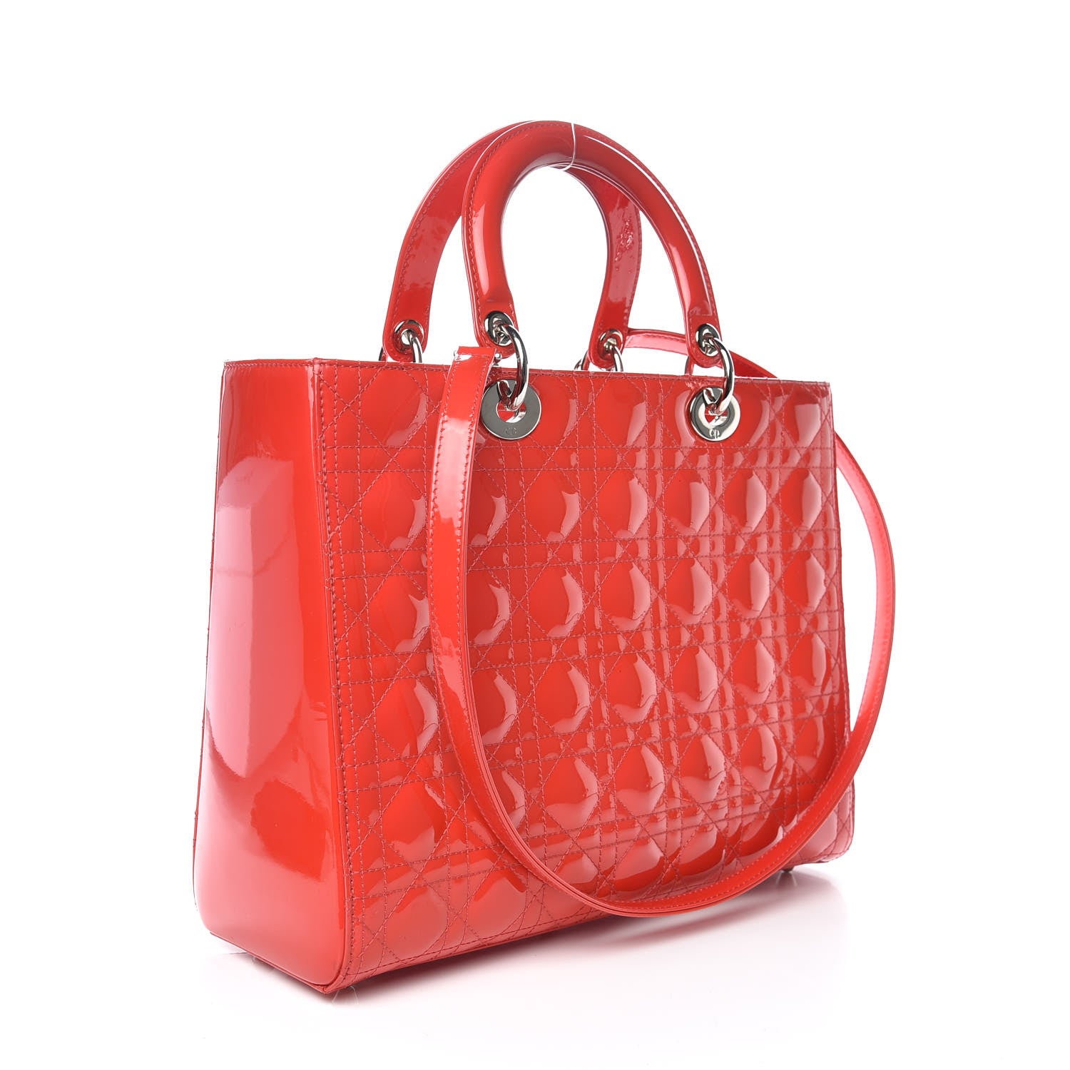 Christian Dior Patent Cannage Large Lady Dior Red 3 of 14