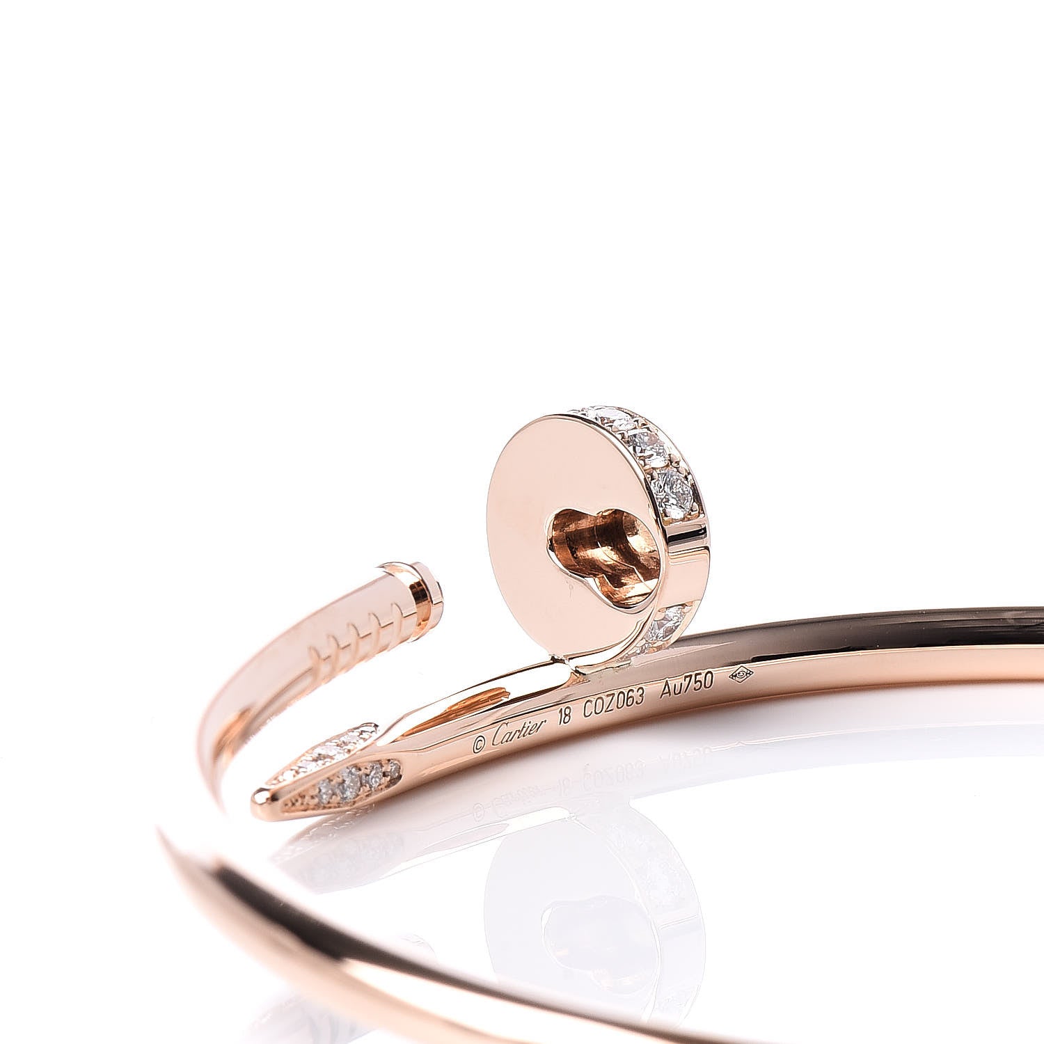 Cartier 18K Pink Gold Diamond Juste Un Clou Bracelet 18 5 of 5
