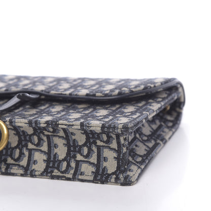 Christian Dior Oblique Saddle Chain Pouch Blue 8 of 9