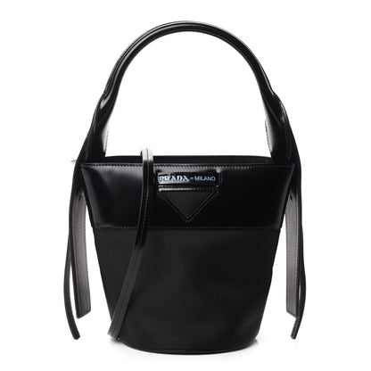 Prada Tessuto Spazzolato Ouverture Bucket Bag Black 1 of 12