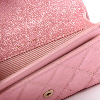 Chanel Iridescent Caviar Quilted Flap Card Holder Rose Pink 7 of 9