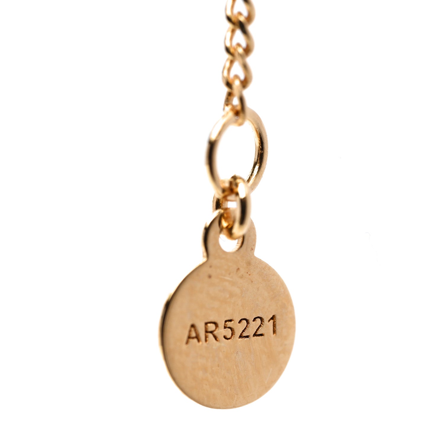 Fendi Metal Karligraphy Necklace Gold 6 of 7