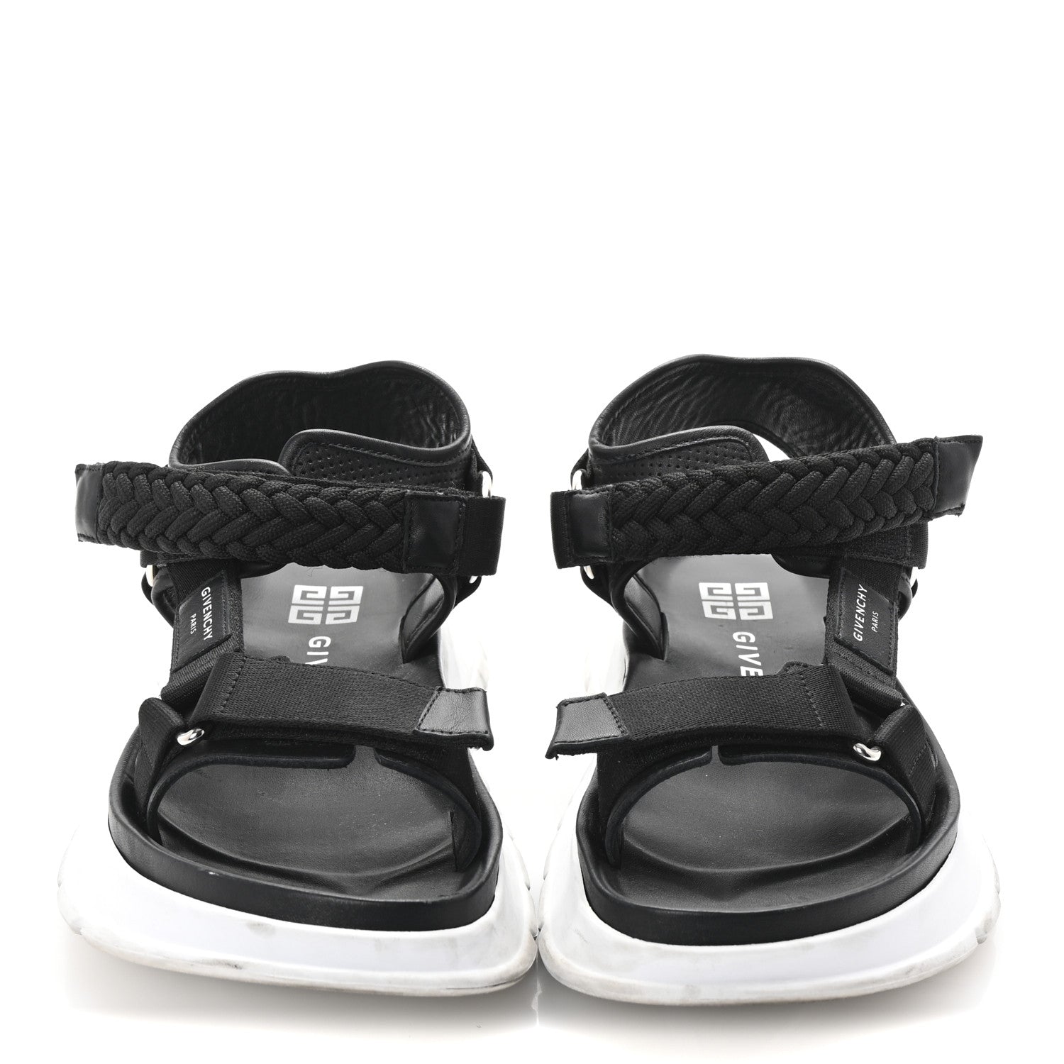Givenchy Calfskin Canvas Braided Spectre Sandals 42 Black 3 of 11