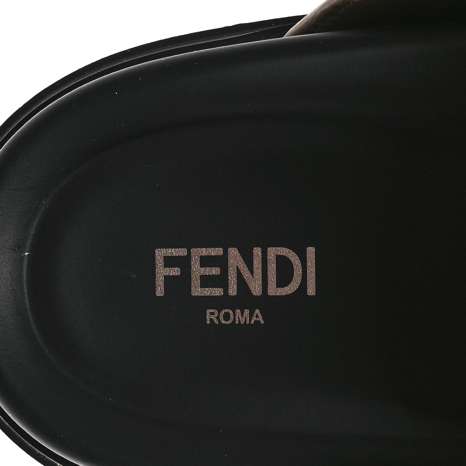 Fendi Fabric Jacquard FF 1974 Nappa Mens Sabot Mules 11 Tobacco Black Sand 8 of 8