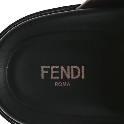Fendi Fabric Jacquard FF 1974 Nappa Mens Sabot Mules 11 Tobacco Black Sand 8 of 8