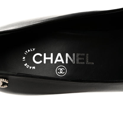 Chanel Lambskin CC Pumps 39.5 Black 7 of 9