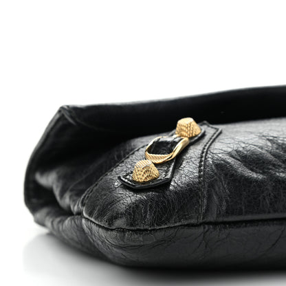 Balenciaga Agneau Giant 12 Gold Hardware Envelope Strap Clutch Black 9 of 12