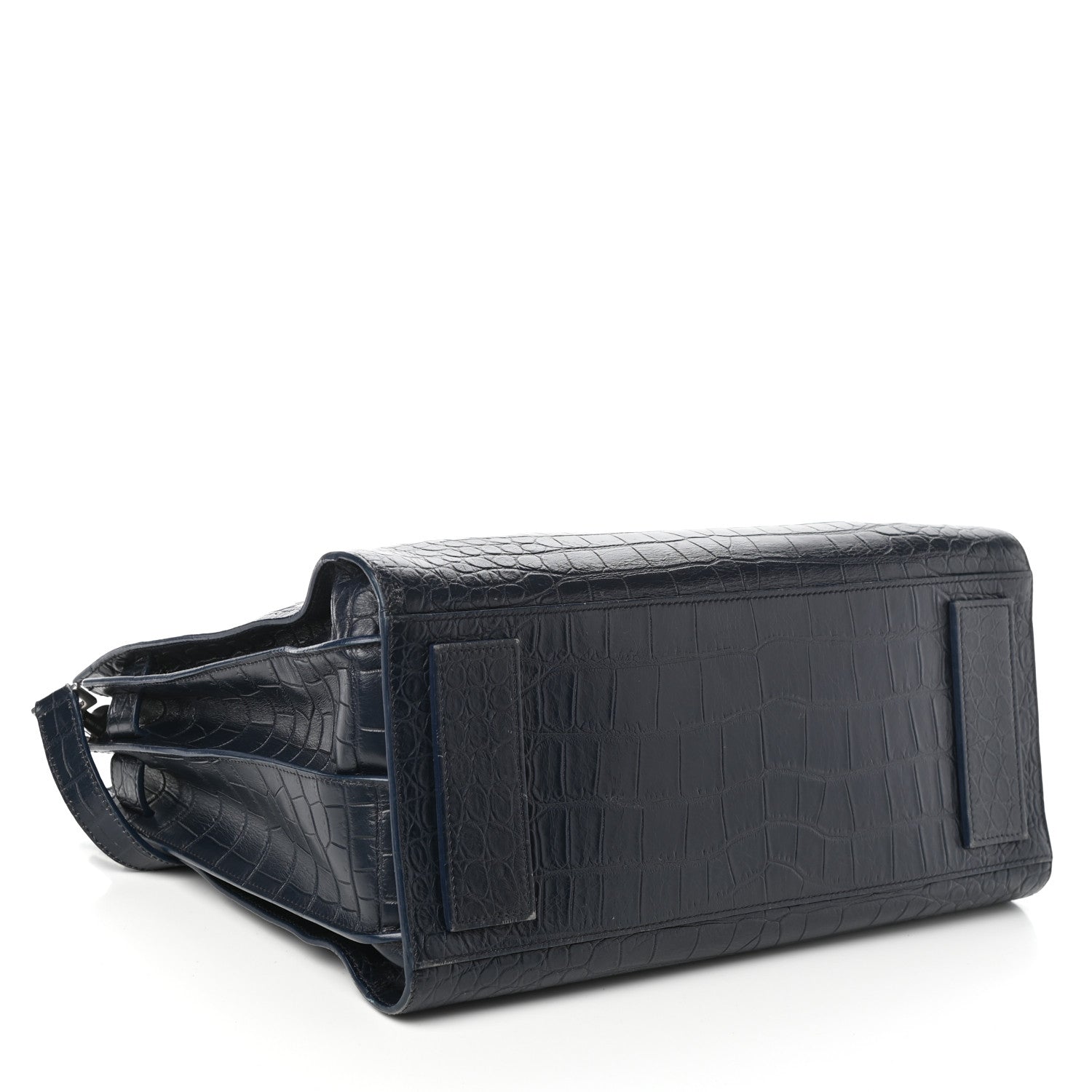 Saint Laurent Calfskin Crocodile Embossed Medium Souple Sac De Jour Medium Blue 4 of 9