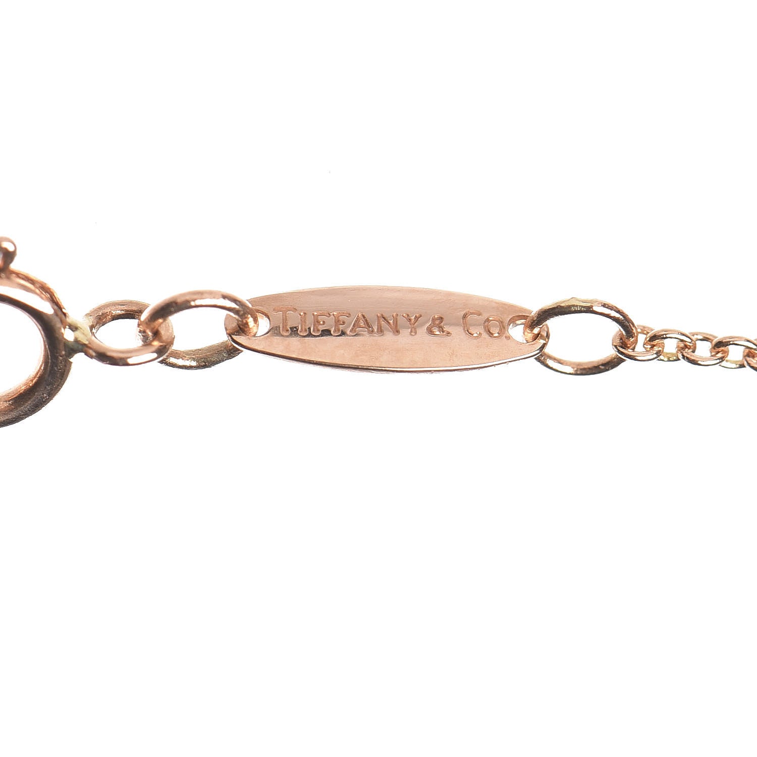 Tiffany 18K Rose Gold Diamond .03ct Elsa Peretti Diamonds by the Yard Pendant Necklace 5 of 8