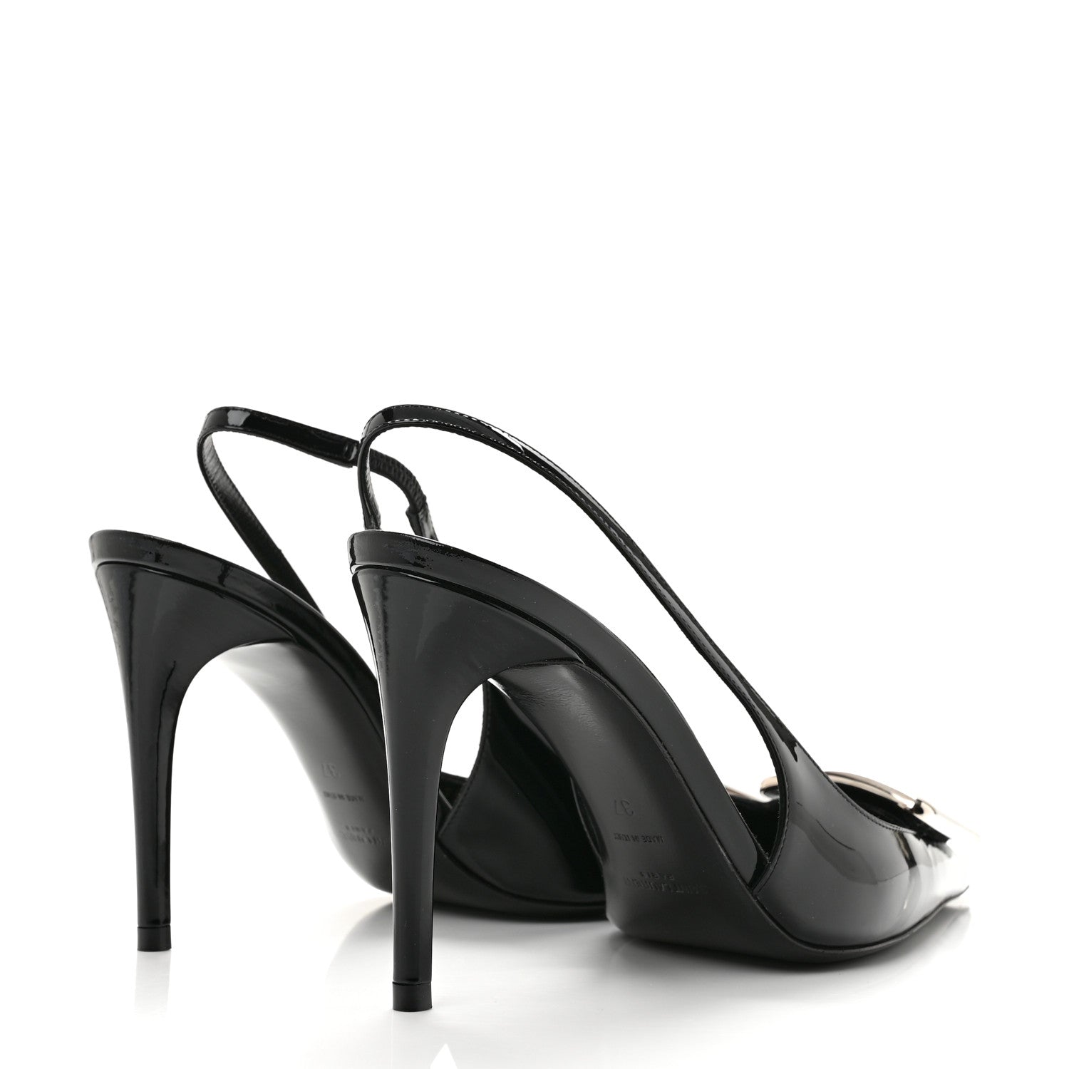 Saint Laurent Vernice Grupy Avenue 95 Slingback Pumps 37 Black 5 of 10