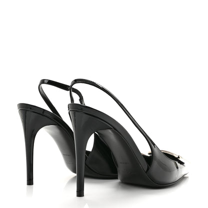 Saint Laurent Vernice Grupy Avenue 95 Slingback Pumps 37 Black 5 of 10