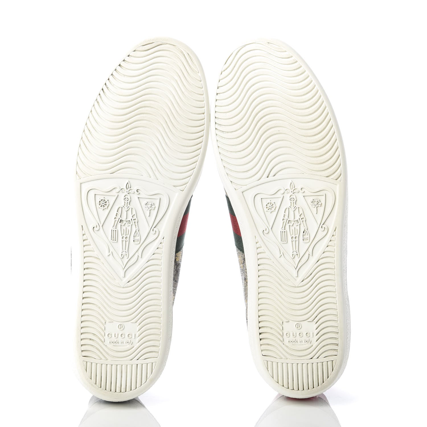 Gucci GG Supreme Monogram Bees Ayers Web Womens Ace Sneakers 38.5 Beige Oro Green Red 5 of 8