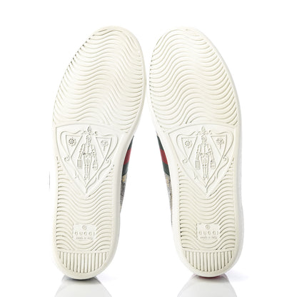 Gucci GG Supreme Monogram Bees Ayers Web Womens Ace Sneakers 38.5 Beige Oro Green Red 5 of 8