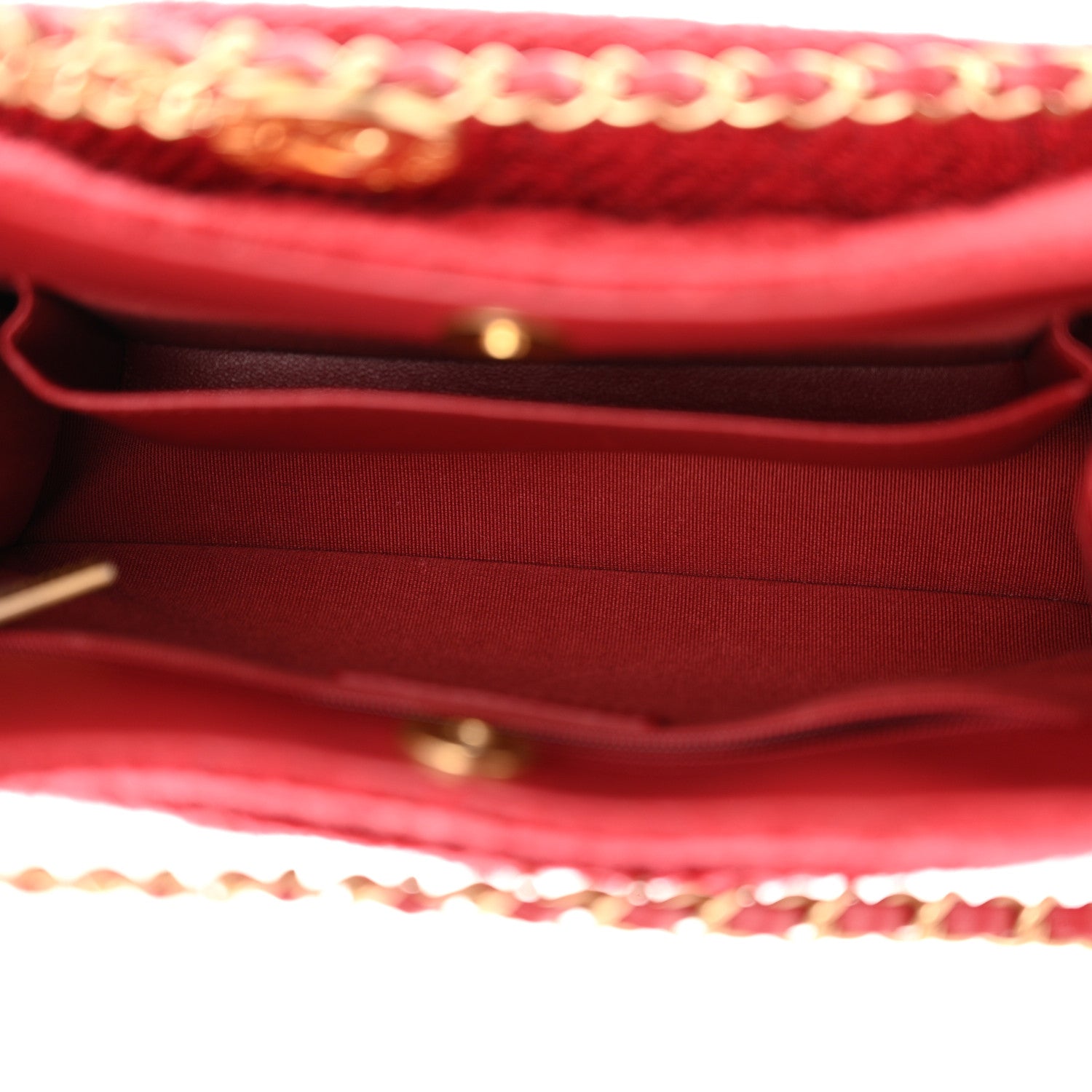 Chanel Tweed Quilted Small Wavy CC Hobo Red 5 of 10