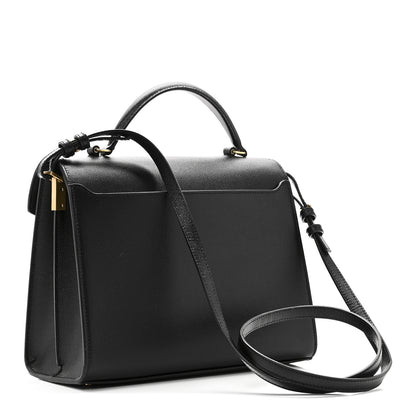 Saint Laurent Grain de Poudre Medium Classic Monogram Cassandra Top Handle Black 3 of 9